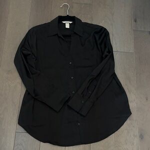 H&M Black  like “silk’ Shirt